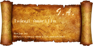 Iványi Amarilla névjegykártya